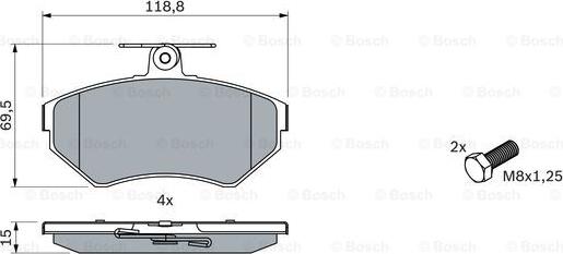 BOSCH 0 986 494 010 - Тормозные колодки, дисковые, комплект autosila-amz.com