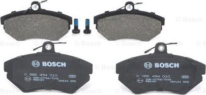 BOSCH 0 986 494 010 - Тормозные колодки, дисковые, комплект autosila-amz.com