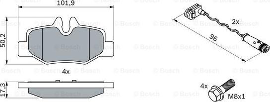 BOSCH 0 986 494 082 - Тормозные колодки, дисковые, комплект autosila-amz.com