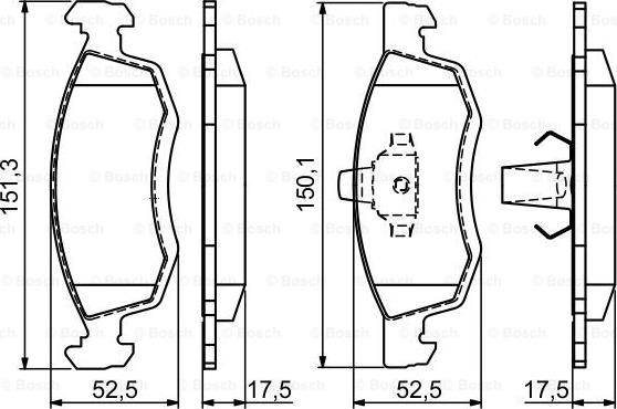 BOSCH 0 986 494 197 - Тормозные колодки, дисковые, комплект autosila-amz.com