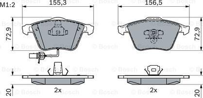 BOSCH 0 986 494 104 - 0 986 494 104 FDB1827=964 12 !колодки дисковые п.\ Audi A6 2.0TFSi-3.0TDi 04> с датч. autosila-amz.com