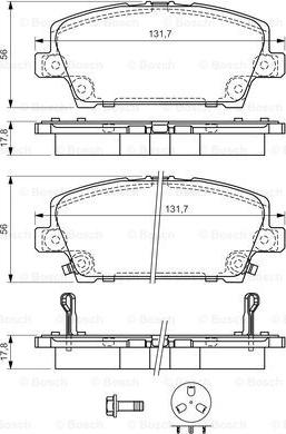 BOSCH 0 986 494 136 - 0 986 494 136 1205 02 [45022SMGE00] !колодки дисковые п.\ Honda Civic VII 1.3/1.4/1.8i/2.2CDTi 06> autosila-amz.com