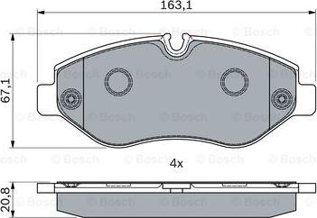 BOSCH 0 986 494 121 - Тормозные колодки, дисковые, комплект autosila-amz.com