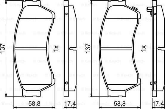 BOSCH 0 986 494 860 - 0 986 494 860 колодки дисковые передние!\ Mazda 6 1.8/2.0/2.2D/2.5 07> autosila-amz.com