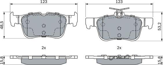 BOSCH 0 986 494 888 - Тормозные колодки, дисковые, комплект autosila-amz.com