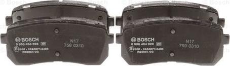 BOSCH 0 986 494 828 - Тормозные колодки, дисковые, комплект autosila-amz.com