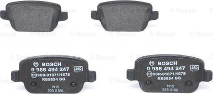 BOSCH 0 986 494 247 - Колодки торм задн Ford Mondeo IV Galaxy Kuga S-MAX Volvo XC70 II V70 III S autosila-amz.com