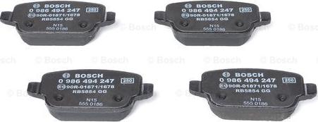 BOSCH 0 986 494 247 - Колодки торм задн Ford Mondeo IV Galaxy Kuga S-MAX Volvo XC70 II V70 III S autosila-amz.com