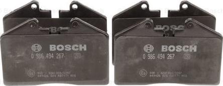 BOSCH 0 986 494 267 - Тормозные колодки, дисковые, комплект autosila-amz.com