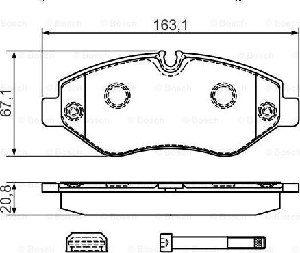 BOSCH 0 986 494 728 - Тормозные колодки, дисковые, комплект autosila-amz.com