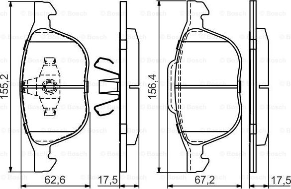 BOSCH 0 986 495 450 - Тормозные колодки, дисковые, комплект autosila-amz.com