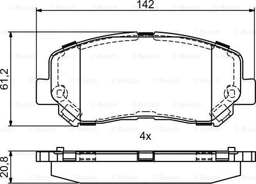 BOSCH 0 986 495 405 - Тормозные колодки, дисковые, комплект autosila-amz.com