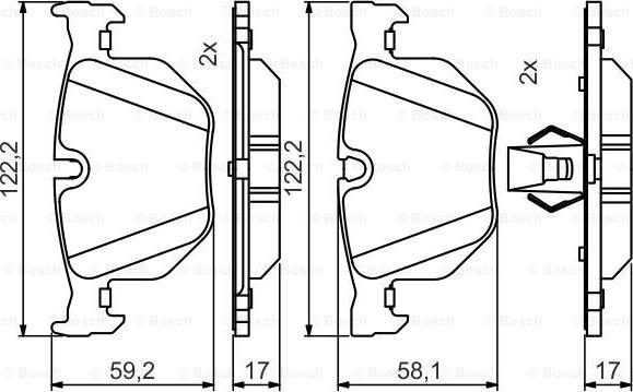 BOSCH 0 986 495 481 - Тормозные колодки, дисковые, комплект autosila-amz.com