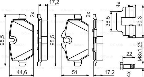 BOSCH 0 986 495 477 - Тормозные колодки, дисковые, комплект autosila-amz.com