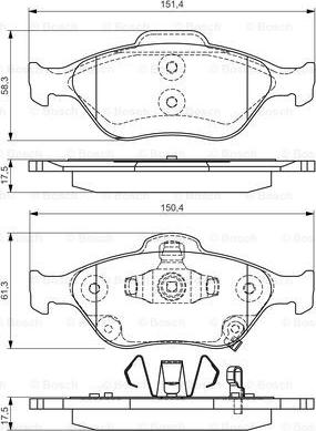 BOSCH 0 986 495 093 - Тормозные колодки, дисковые, комплект autosila-amz.com