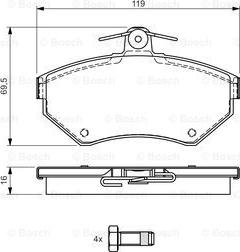 BOSCH 0 986 495 045 - Тормозные колодки, дисковые, комплект autosila-amz.com