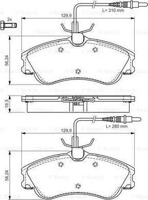 BOSCH 0 986 495 008 - Тормозные колодки, дисковые, комплект autosila-amz.com