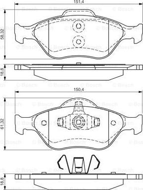 BOSCH 0 986 495 017 - Тормозные колодки, дисковые, комплект autosila-amz.com