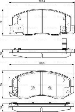 BOSCH 0 986 495 166 - Тормозные колодки, дисковые, комплект autosila-amz.com