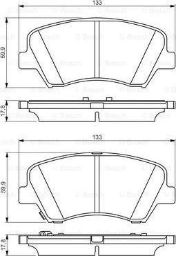 BOSCH 0 986 495 343 - Колодки тормозные HYUNDAI Elantra (11-),i30 (11-) KIA Ceed (12-) передние (R15) (4шт.) BOSCH autosila-amz.com