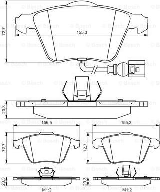 BOSCH 0 986 495 261 - Тормозные колодки, дисковые, комплект autosila-amz.com