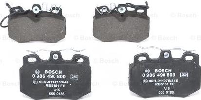 BOSCH 0 986 490 800 - Тормозные колодки, дисковые, комплект autosila-amz.com