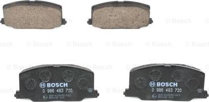 BOSCH 0 986 493 720 - Тормозные колодки, дисковые, комплект autosila-amz.com