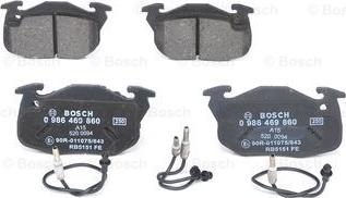 BOSCH 0 986 469 860 - Тормозные колодки, дисковые, комплект autosila-amz.com