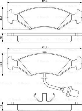 BOSCH 0 986 466 403 - 0 986 466 403 колодки дисковые передние!\ Ford Fiesta III 1.1-1.8D 89-95/ Escort IV 1.1-1.8D 86-90 autosila-amz.com