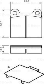 BOSCH 0 986 466 302 - (Производитель: BOSCH) Колодки тормозные дисковые задн MERCEDES-BENZ:/8 (W114) 230.6 (114.015)/250/2 autosila-amz.com