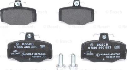 BOSCH 0 986 460 993 - Тормозные колодки, дисковые, комплект autosila-amz.com