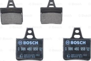 BOSCH 0 986 460 958 - Тормозные колодки, дисковые, комплект autosila-amz.com