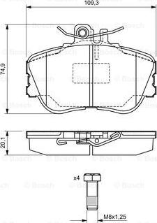 BOSCH 0 986 460 977 - Тормозные колодки, дисковые, комплект autosila-amz.com