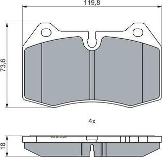 BOSCH 0 986 460 051 - Тормозные колодки, дисковые, комплект autosila-amz.com