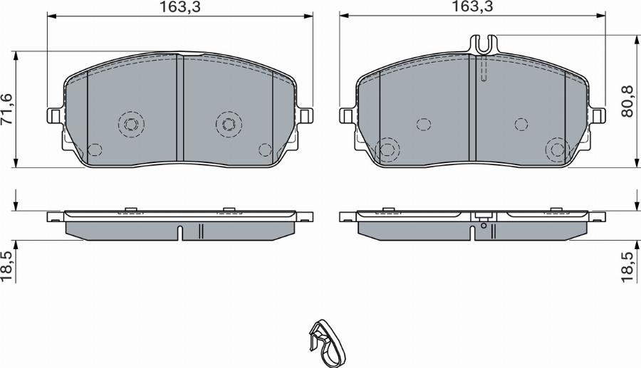 BOSCH 0 986 460 035 - Тормозные колодки, дисковые, комплект autosila-amz.com