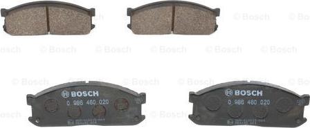 BOSCH 0 986 460 020 - 0 986 460 020 колодки дисковые передние!\ Mazda E2000/2200 WD 2.0-2.2D 84-97 autosila-amz.com