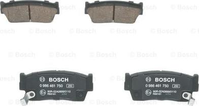 BOSCH 0 986 461 750 - Тормозные колодки, дисковые, комплект autosila-amz.com