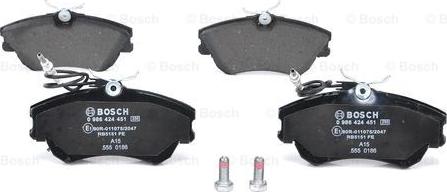 BOSCH 0 986 424 451 - 0 986 424 451 колодки дисковые! передние\ Renault Espace 2.0i &16V/3.0i/2.2TD 96-98 autosila-amz.com