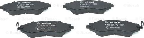 BOSCH 0 986 424 474 - Тормозные колодки, дисковые, комплект autosila-amz.com