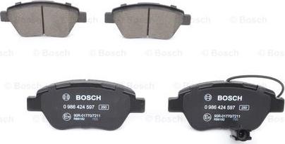 BOSCH 0 986 424 597 - Тормозные колодки, дисковые, комплект autosila-amz.com