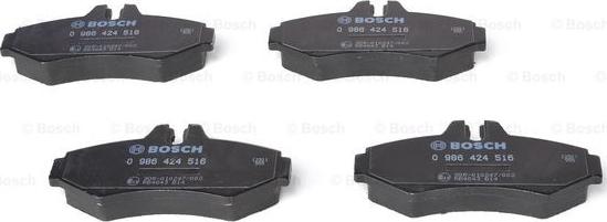 BOSCH 0 986 424 516 - Колодки тормозные MERCEDES W463/SPRINTER 97>/VOLKSWAGEN LT 96>02 задние autosila-amz.com