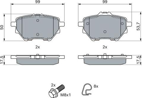 BOSCH 0 986 424 853 - Тормозные колодки, дисковые, комплект autosila-amz.com