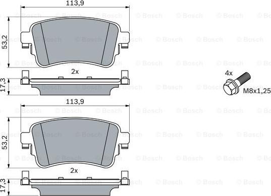 BOSCH 0 986 424 857 - Тормозные колодки, дисковые, комплект autosila-amz.com