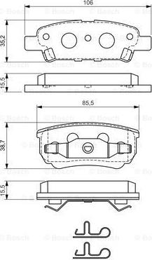 BOSCH 0 986 424 814 - Тормозные колодки, дисковые, комплект autosila-amz.com