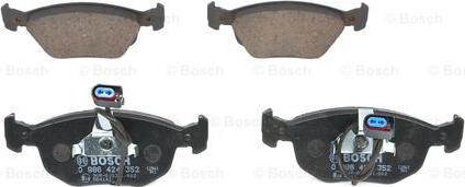 BOSCH 0 986 424 352 - Колодки тормозные FORD Mondeo (93-) передние (4шт) BOSCH autosila-amz.com