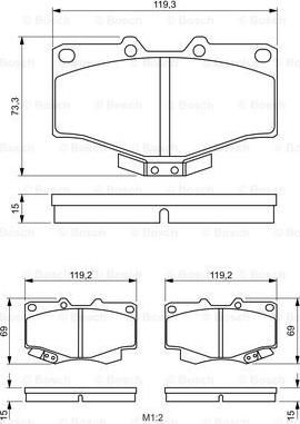 BOSCH 0 986 424 268 - Тормозные колодки, дисковые, комплект autosila-amz.com