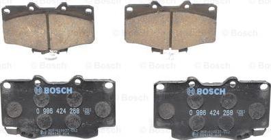 BOSCH 0 986 424 268 - 0 986 424 268 315 04 !колодки дисковые п.\Toyota Land Cruiser 4.0-4.2TD 90>/4Runner 2.4-3.0TD 87-96 autosila-amz.com