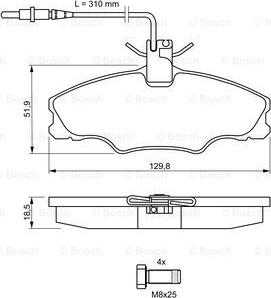 BOSCH 0 986 424 227 - 0 986 424 227 603 04=571897X !колодки дисковые п.\Peugeot 406 1.6/1.8 &16V/1.9TD 16V 95-04 диск 14 autosila-amz.com