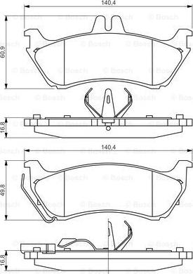 BOSCH 0 986 424 708 - 0 986 424 708 698 11=FDB1608 !колодки дисковые з.\ MB W163 2.3/3.2/2.7CDi 99> autosila-amz.com