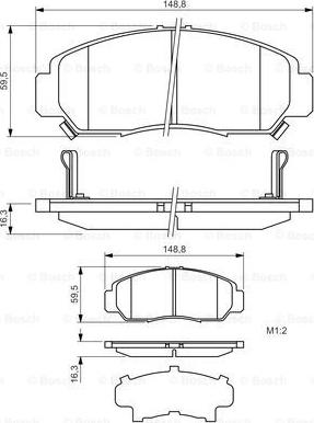 BOSCH 0 986 424 722 - 0 986 424 722 747 12=Y05-5100M !колодки дисковые п.\ Honda Jazz 1.2i/1.4 02>/Stream 1.7i/2.0i 01> autosila-amz.com